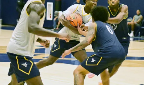 Miles Sadler is aware of the expectations, but his focus at WVU is to simply improve
